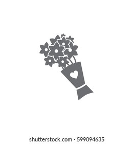 bouquet of flowers icon on white background. Vector illustration