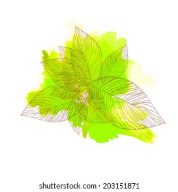 bouquet flowers of leaves. Vector 