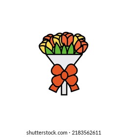 Bouquet, Blumensymbol. Elemente von Hochzeits-Illustrationen. Zeichen, Symbole können für Web, Logo, mobile App, UI, UX verwendet werden