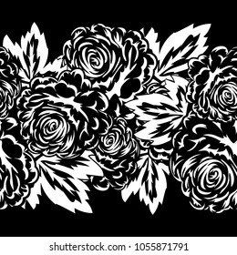 bouquet of flowers monochrome for postcards, congratulations, price tags