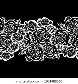 bouquet of flowers monochrome for postcards, congratulations, price tags