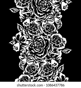bouquet of flowers monochrome for postcards, congratulations, price tags