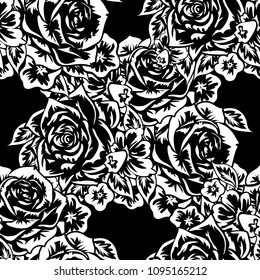 bouquet of flowers monochrome for postcards, congratulations, price tags