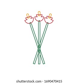 bouquet of flowers on white background