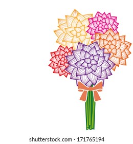 Bouquet of flowers on a white background vector