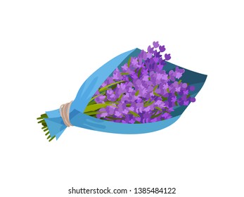 Bouquet of flowers in paper. Vector illustration