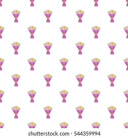 Bouquet of flowers pattern. Cartoon illustration of bouquet of flowers vector pattern for web