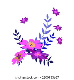 a bouquet of flowers, plus six vector brushes. vector illustration. print for wallpaper,books,walls,invitations,poster,advertising,fabrics,for your design project.