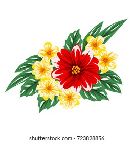 bouquet of flowers for a postcard