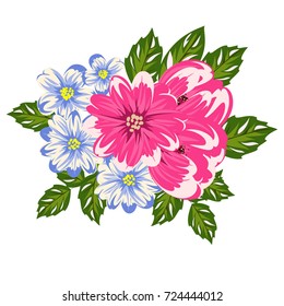 bouquet of flowers for a postcard