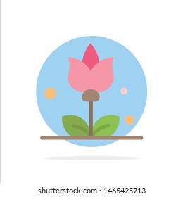 Bouquet, Flowers, Present Abstract Circle Background Flat color Icon. Vector Icon Template background