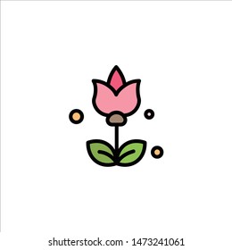 Bouquet, Flowers, Present Business Logo Template. Flat Color