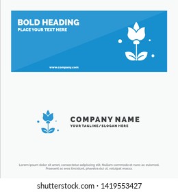 Bouquet, Flowers, Present SOlid Icon Website Banner and Business Logo Template