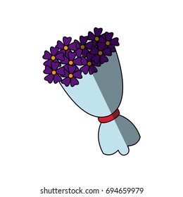 bouquet flowers romantic ornament wrapped ribbon