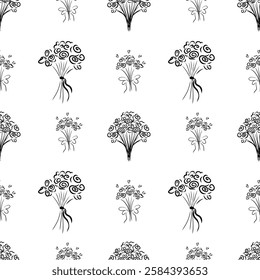 Bouquet of flowers seamless pattern, flowers vector pattern