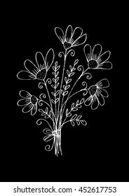 Bouquet of flowers. Sketchy style.