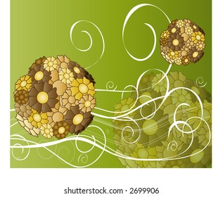 bouquet of flowers with spirals