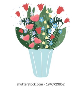bouquet flowers in vase decoration