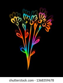 Bouquet of flowers. Vector