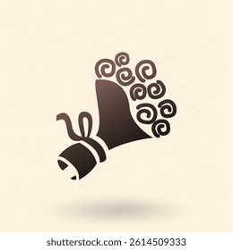 Bouquet of Flowers Vector Black Basic Icon