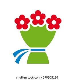 Bouquet of flowers. Vector icon. Color illustration.