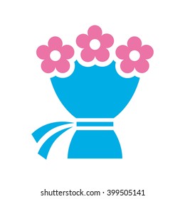 Bouquet of flowers. Vector icon. Color illustration.