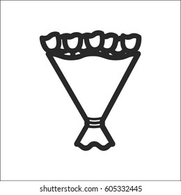 bouquet of flowers vector icon in simple outline style. This icon are perfect for your websites and applications.