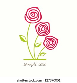 Bouquet of flowers. Vector illustration with roses.