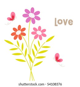 Bouquet of flowers.vector illustration