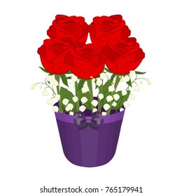 A bouquet of fresh flowers single icon in cartoon style for design. Bouquet vector symbol stock illustration web.