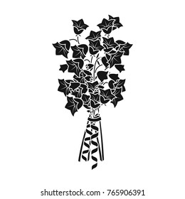 A bouquet of fresh flowers single icon in black style for design. Bouquet vector symbol stock illustration web.
