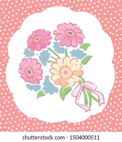 A bouquet of gerbera flowers. Vector illustration for invitation card, birthday card, wear design or other use.