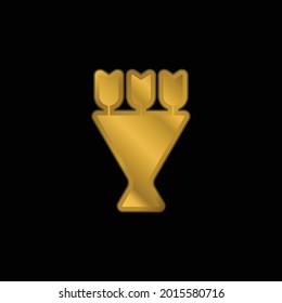 Bouquet gold plated metalic icon or logo vector