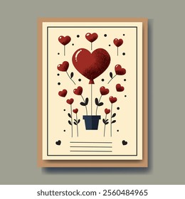 Bouquet of Hearts Card for Valentine's Day 