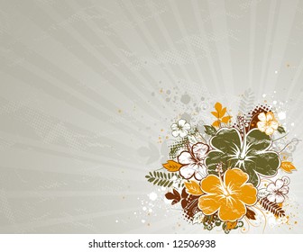 bouquet of hibiscus on beige background