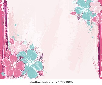 bouquet of hibiscus on pink background