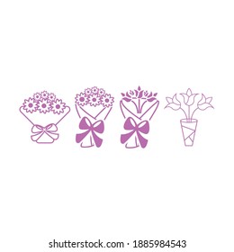 Bouquet icon design template vector isolated illustration