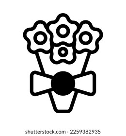 Bouquet icon duotone black style valentine illustration vector element and symbol perfect. Icon sign from modern collection for web.