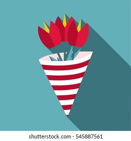 Bouquet icon. Flat illustration of bouquet vector icon for web