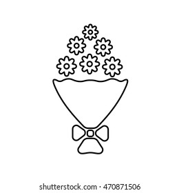 Bouquet icon, flowers icon