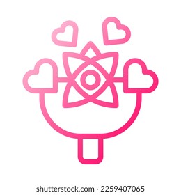 Bouquet icon gradient red style valentine illustration vector element and symbol perfect. Icon sign from modern collection for web.