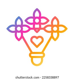 Bouquet icon gradient style valentine illustration vector element and symbol perfect. Icon sign from modern collection for web.