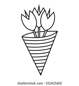 Bouquet icon. Outline illustration of bouquet vector icon for web