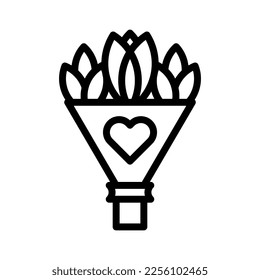 bouquet icon outline style valentine illustration vector element and symbol perfect. Icon sign from modern collection for web.