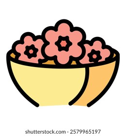 Bouquet icon. Outline Bouquet vector icon for web design isolated on white background color flat
