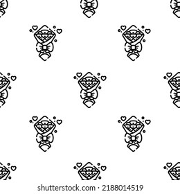 bouquet icon pattern. Seamless bouquet pattern on white background.