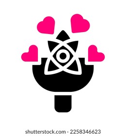 Bouquet icon solid black pink style valentine illustration vector element and symbol perfect. Icon sign from modern collection for web.