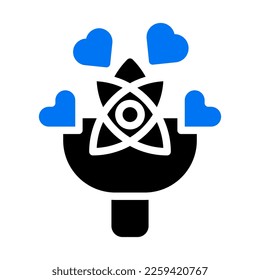 Icono de Bouquet elemento vector de ilustración azul sólido negro y símbolo perfecto. Signo de icono de la colección moderna para la web.
