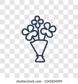 Bouquet icon. Trendy linear Bouquet logo concept on transparent background from Birthday party and wedding collection