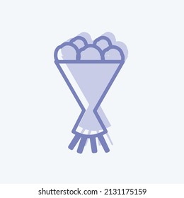 Bouquet I Icon in trendy two tone style isolated on soft blue background